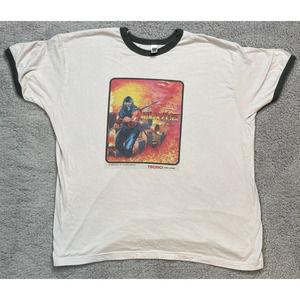 Ninja Gaiden VideoGame Ringer Tee T-Shirt Mens Off-White Ryu 80s XL Vintage
